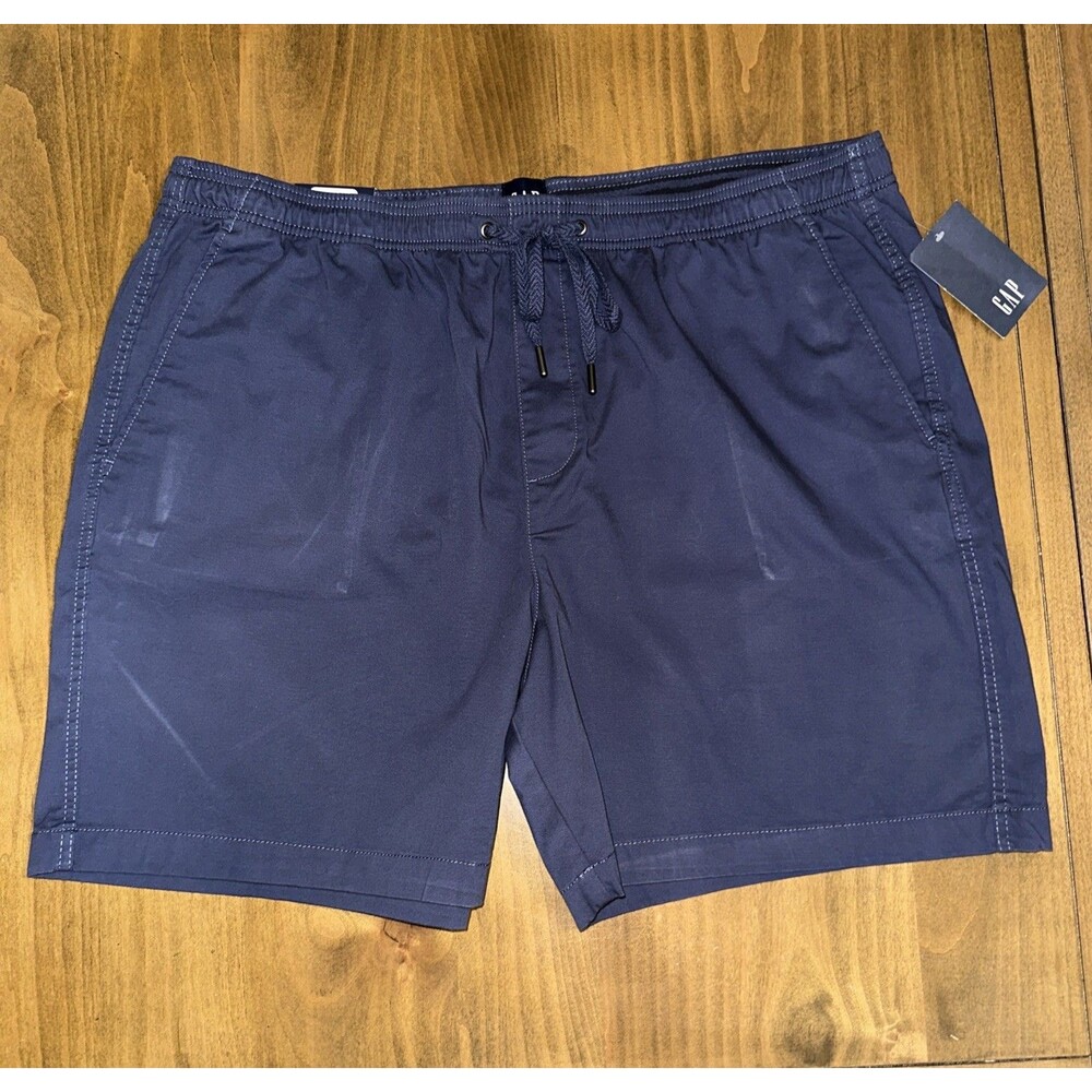 Gap Men’s Pull On Shorts Elastic W/Drawstring Comfort NWT Men's XXL Blue Indigo